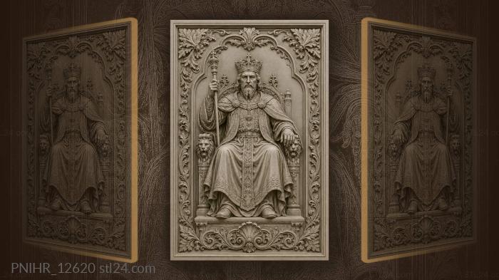 Sceptered monarch commands from the throne 3d STL model