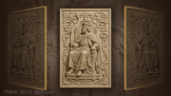 Flower-robed ruler signals with the royal staff 3d STL model