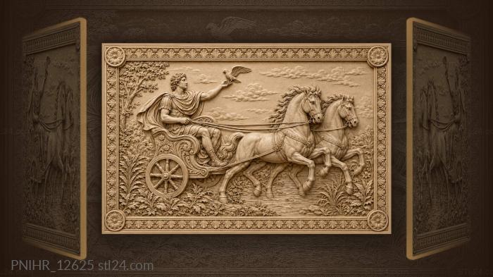 Chariot procession with soaring bird 3d STL model
