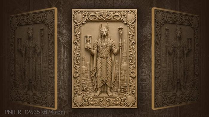 Jackal god with city backdrop 3d STL model