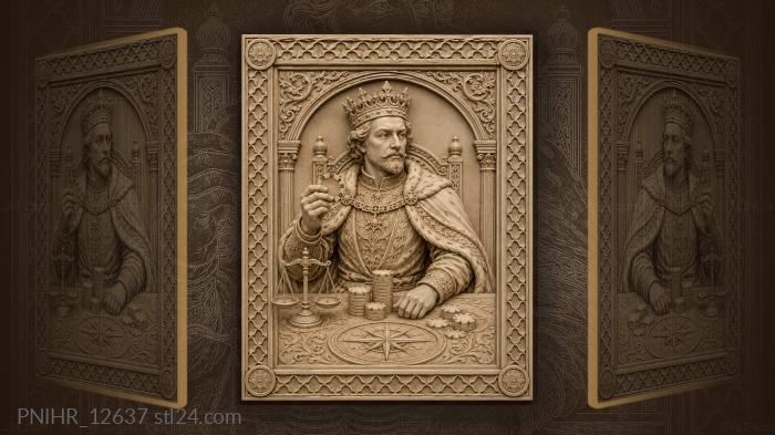 King gambler with fortune symbols 3d STL model