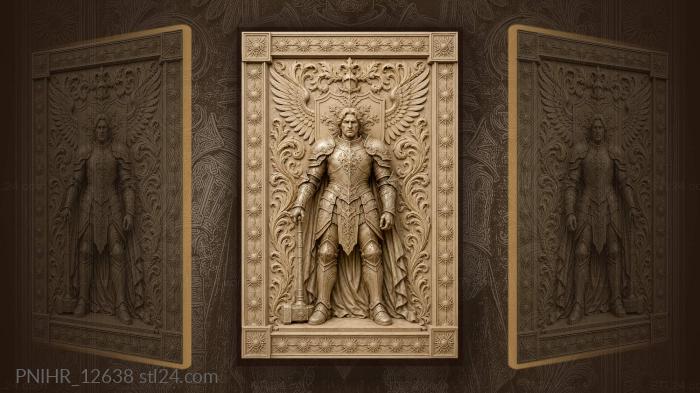 Plate knight beneath a winged crest 3d STL model