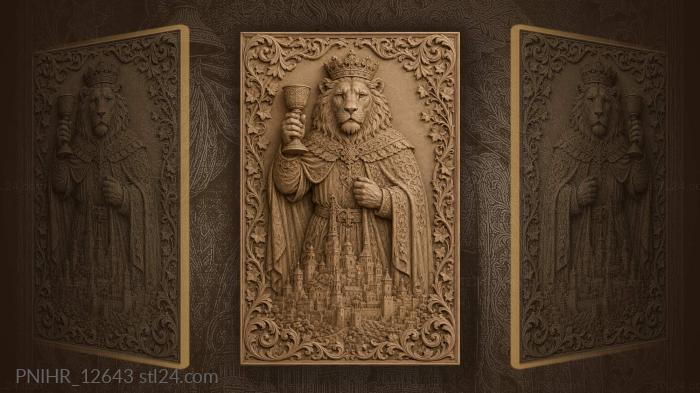 Chalice and crown above the city roofs 3d STL model