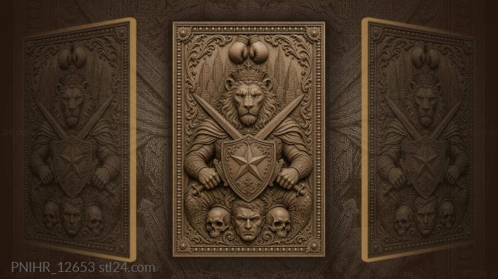 Boxing gloves above crossed swords 3d STL model