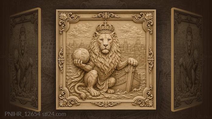 Holding a globe and a ships bow 3d STL model