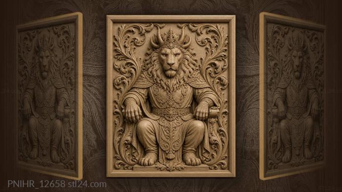 Horned crown upon the lion 3d STL model