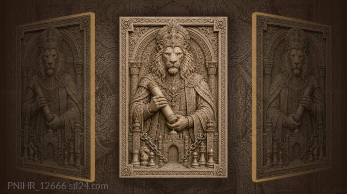 Lion king with scroll and gateway 3d STL model