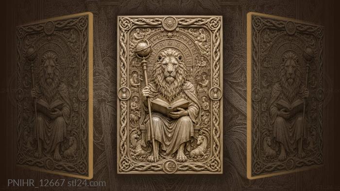 Lion scholar with celestial staff 3d STL model