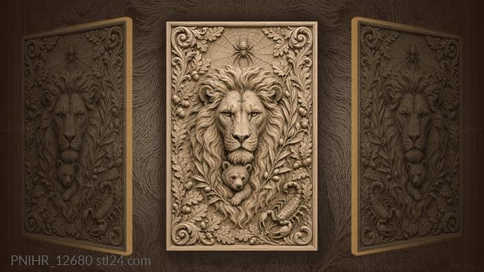 Bear cub in the mane with spider 3d STL model