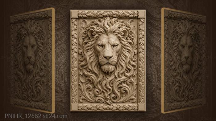 Laurel wreath around a wild mane 3d STL model