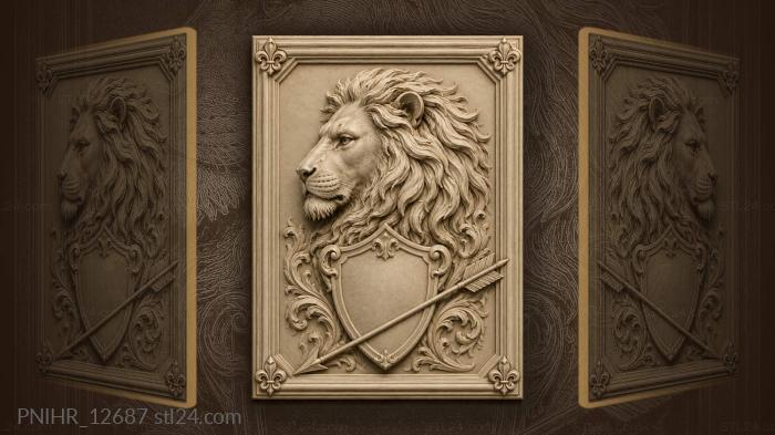 Arrow set across above a shield 3d STL model
