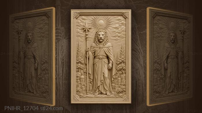 Star tipped staff above the village 3d STL model