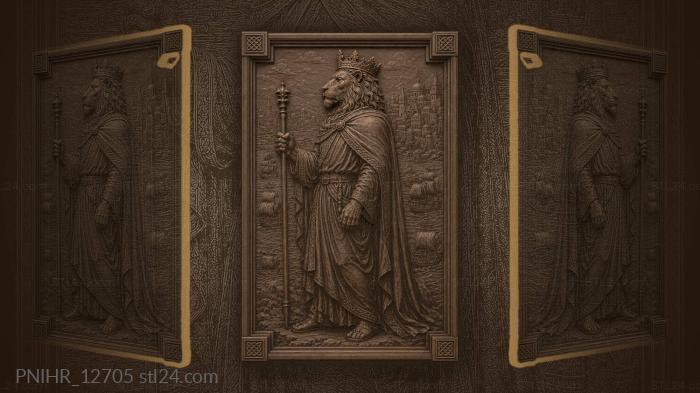Lion king with city harbor 3d STL model