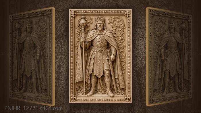 Staff topped with an orb and a sword 3d STL model