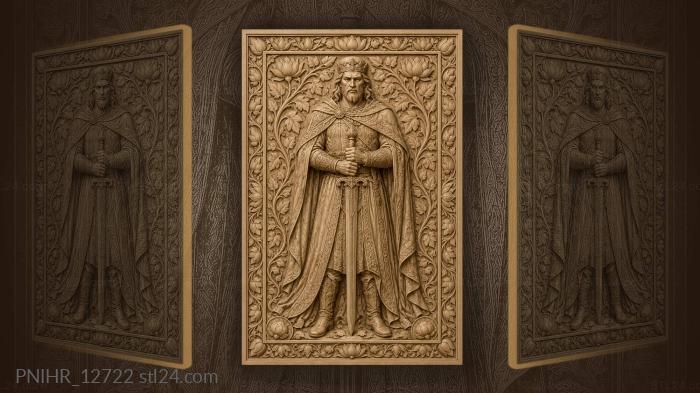 Regal man with a sword among branches 3d STL model