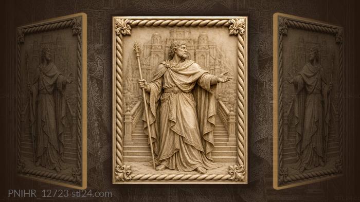 Noble man with ancient stone tower 3d STL model