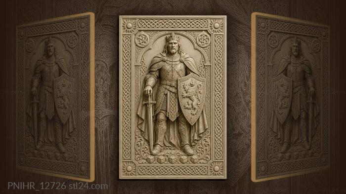 Lion shield and dice at his feet 3d STL model