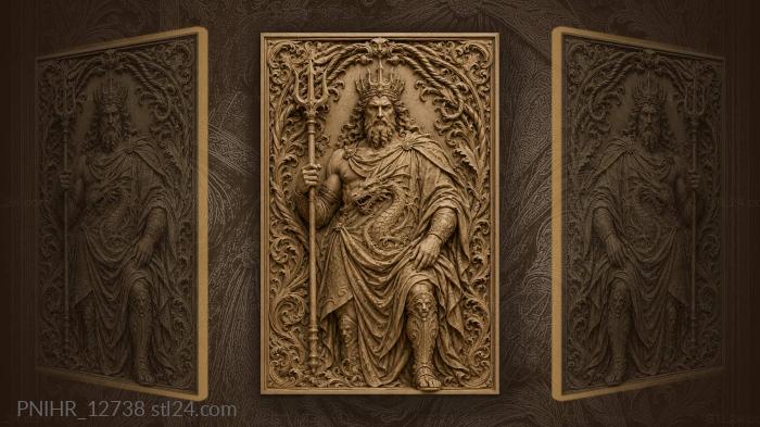 Trident crown and a dragon at the chest 3d STL model
