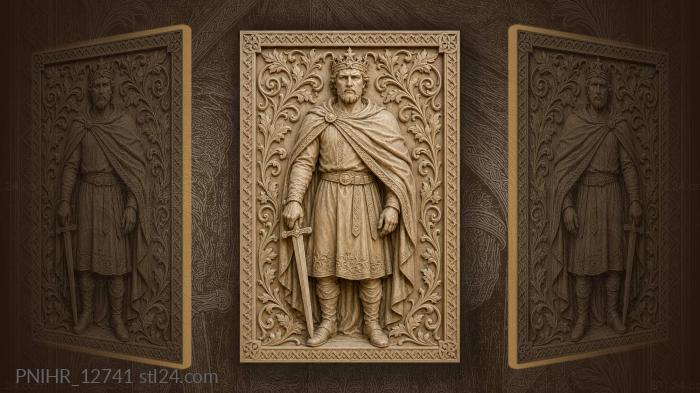 Starry crown and a sword in hand 3d STL model