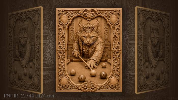Ginger king aiming a billiard cue 3d STL model