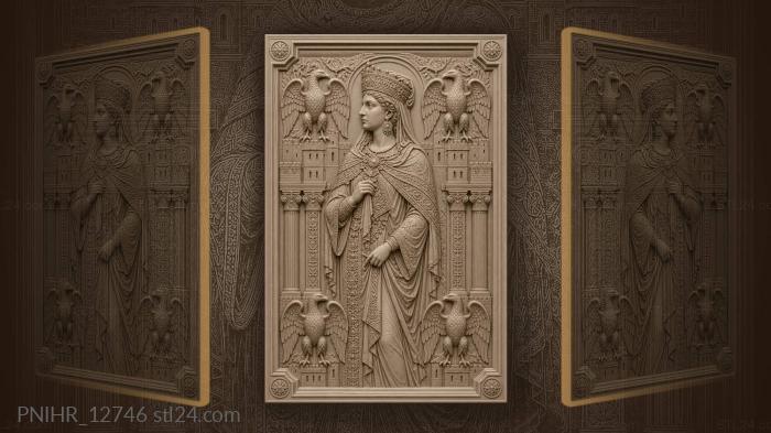 Byzantine empress between two eagles 3d STL model