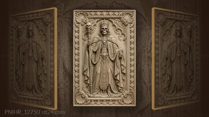 Skeletal king with skull staff 3d STL model