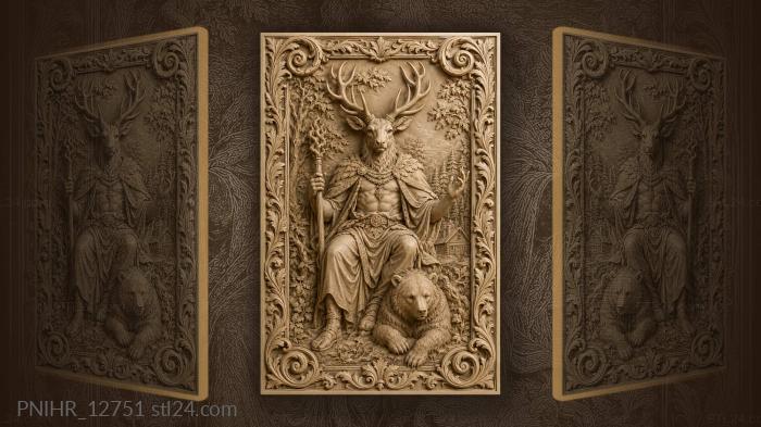 Forest lord with bear companion 3d STL model