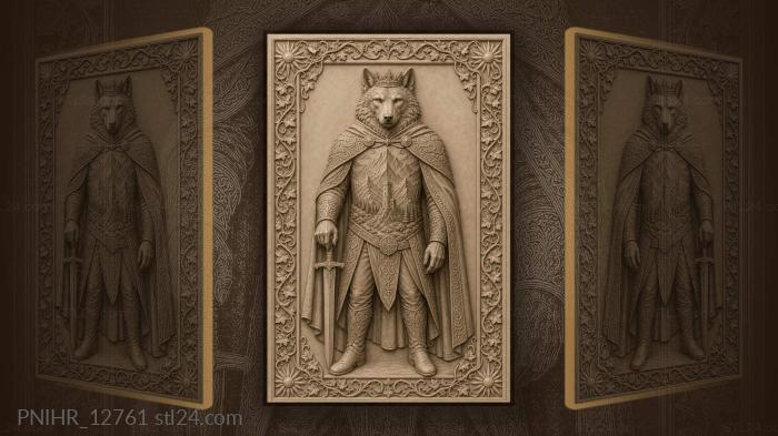 Wolf lord with mountain kingdom 3d STL model