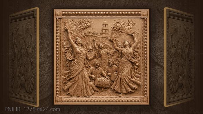 Holi festival vibrant joyful celebration 3d STL model