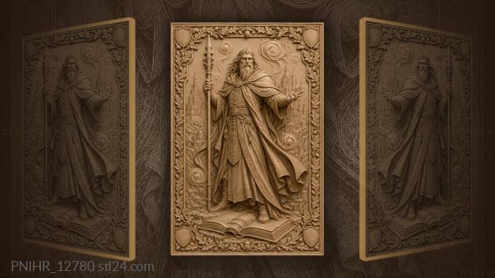 Wise mage with city backdrop 3d STL model
