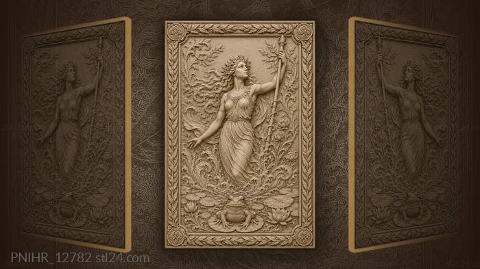 Water nymph with frog and staff 3d STL model