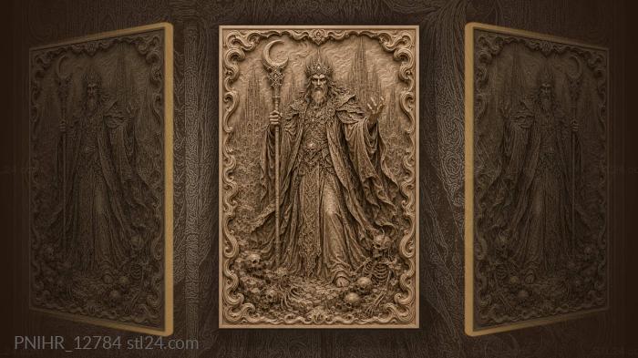 Dark sorcerer with moon staff 3d STL model