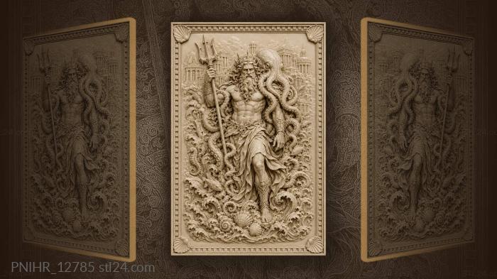 Sea god with octopus majesty 3d STL model