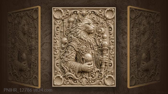 Gears and columns woven into the fur 3d STL model