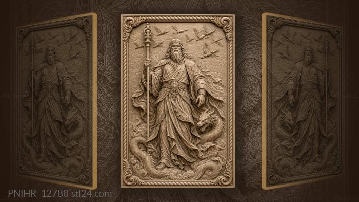 Serpent at king feet with bird flock 3d STL model