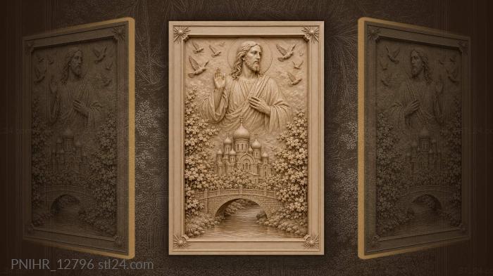 Christ above russian church blossoms 3d STL model