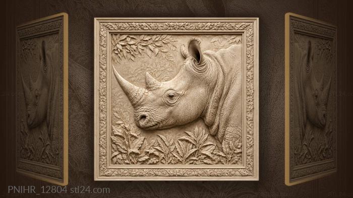Majestic rhino head powerful wildlife 3d STL model