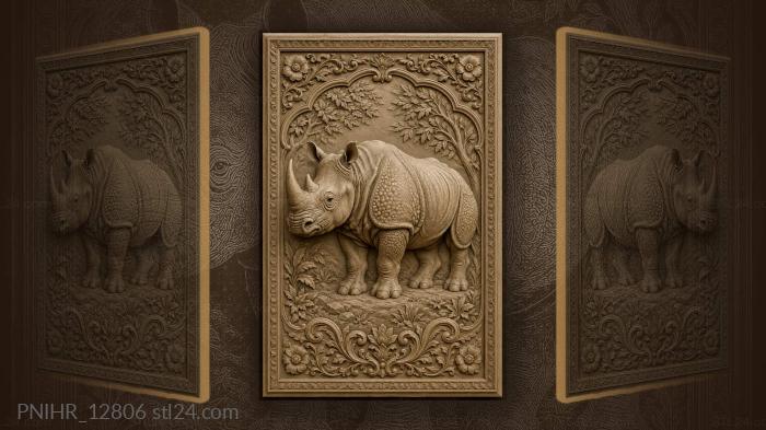 Powerful rhino majestic animal profile 3d STL model