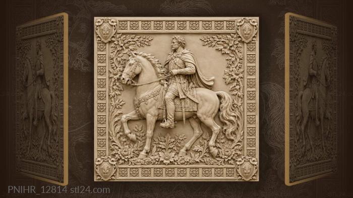 Noble horseman among floral abundance 3d STL model