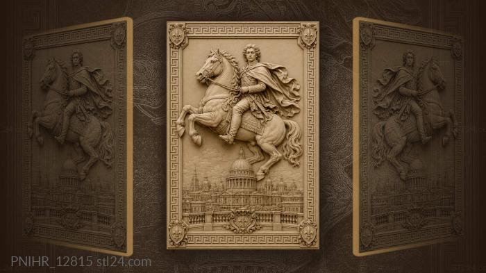 Rearing horse above the domed city 3d STL model