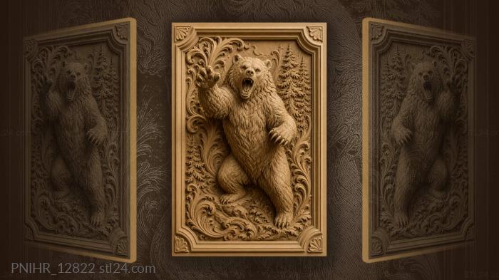 Bear rearing among the pines 3d STL model