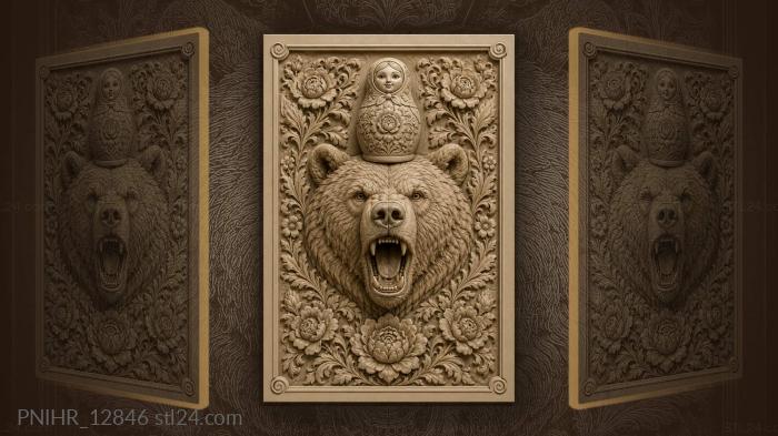 Matryoshka on the bear head 3d STL model