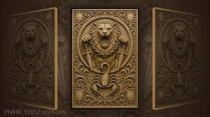 Lion with chain and scorpion 3d STL model