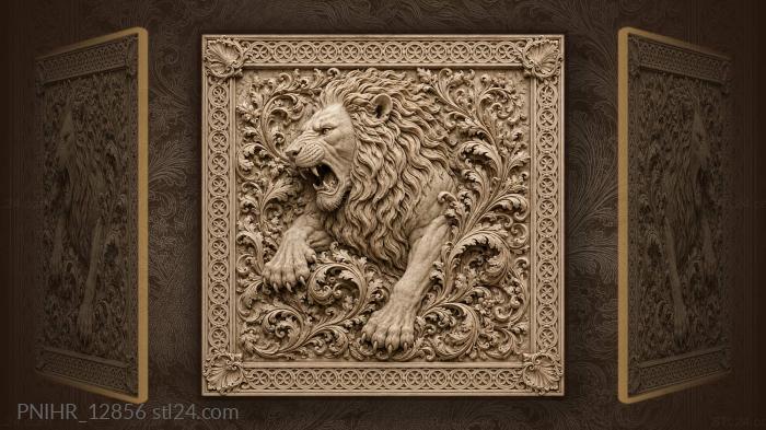 Head turned left in swirling foliage 3d STL model