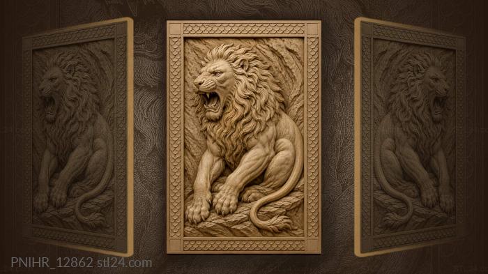 Lion resting on front paws 3d STL model