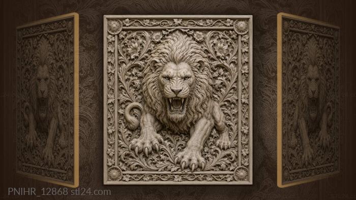 Roar among symmetrical floral swirls 3d STL model