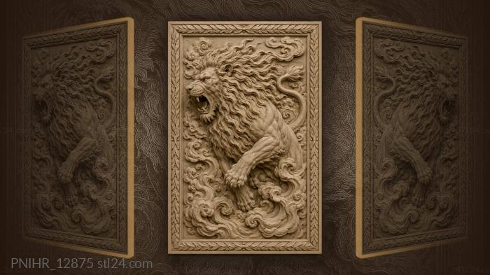 Cloud swirls surround the roaring head 3d STL model