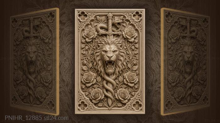 Lion serpent sword floral embrace 3d STL model