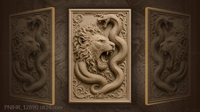 A serpent coils around the neck 3d STL model