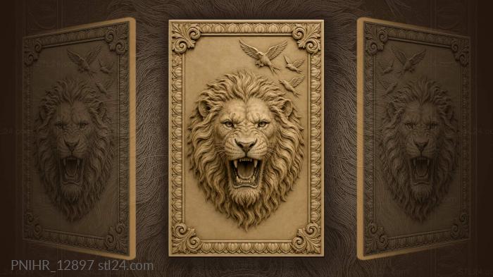 Three birds circling above the mane 3d STL model
